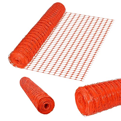 NAIZY Malla de alambre de 100 cm de altura, de polietileno, de plástico, para conejos, cortable, naranja, para ratones, rejilla, diferentes longitudes, 50 m