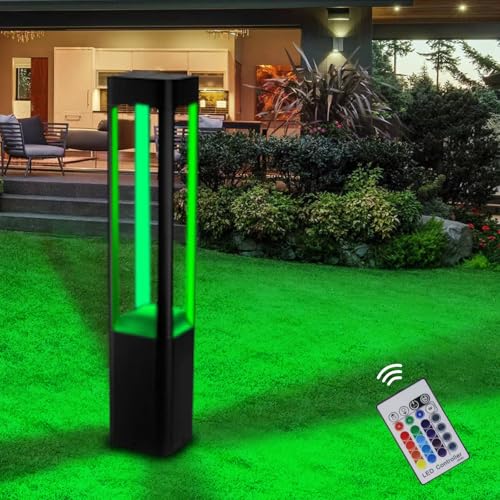 Bollard-Lights-Outdoor-48W-RGB3000K-Warm-White-Color-Changing-Patio-Lights-with-RF-Remote-120V-Wired-RGBW-24-Inches-Landscape-Driveway-Lighting-for-Path-Lawn-Courtyard-Decoration