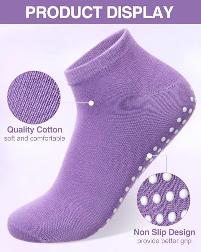 Image of Chuarry 60 Pairs Cotton Yoga Socks Non Slip Skid Sticky Socks for Women Elderly Hospital Pilates Ballet Barre