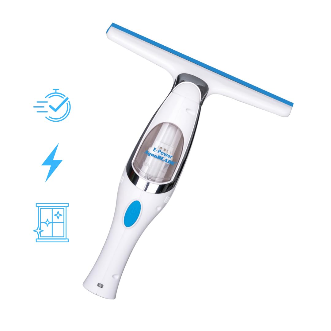AquaBlade E-Power ORIGINAL Tergivetro Elettrico con lama in silicone per finestre e piastrelle, per una pulizia brillante