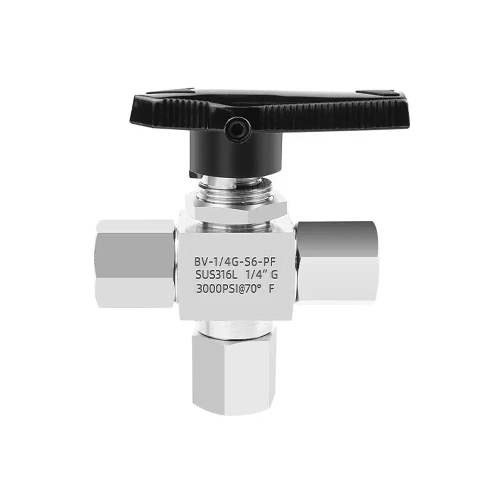 Vanne 3000psi G1/4 étanche en inox 316 pour commutation de gaz