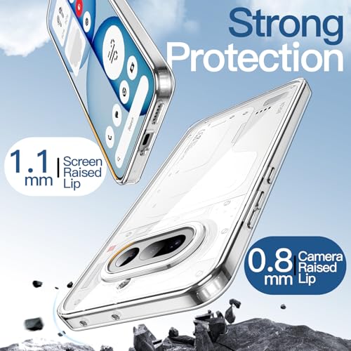 JETech Etui dla Nothing Phone 4a, Przezroczysta Odporna na Wstrząsy Osłona Zderzaka, Antyzarysowaniowa, Nieżółknący, Wytrzymały Przezroczysty TPU dla Ochrony przed Upadkiem (Przezroczysty)