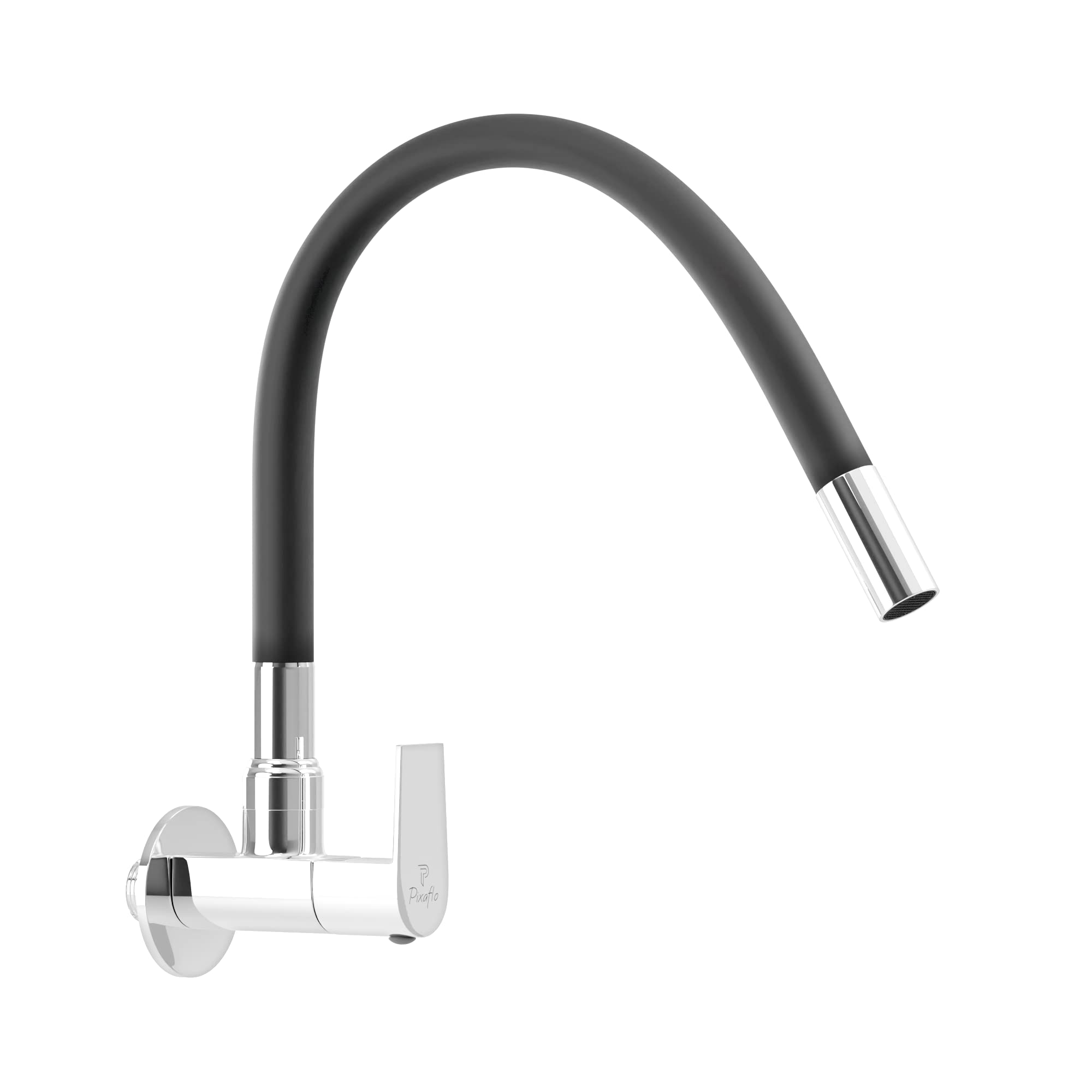 Pixaflo Brass Kitchen Sink Cock Tap with Black Flexible Silicone Swivel Spout, Black and Chrome, Foam Flow (Area) (B0BL6Z7VD5) Amazon Price History, Amazon Price Tracker