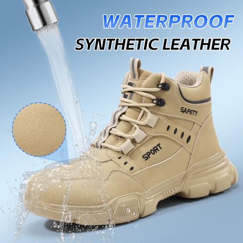 Waterproof Work Boots for Men Women Lightweight Steel Toe Boots Comfortable High Top Safety Shoes Steel Toe Shoes for Men Indestructible Construction Boot Work Shoe3