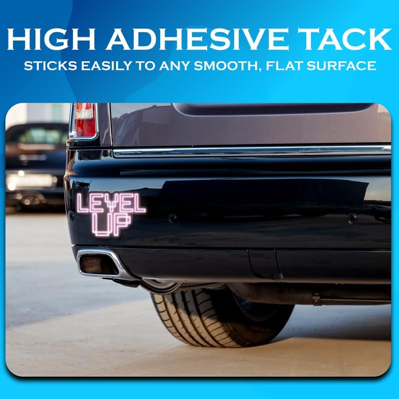 Miniatura 4 de Level Up - Calcomanías de neón para videojuegos de videojuegos, paquete de 2 calcomanías de vinilo de alta calidad, 5 pulgadas en el lado más ancho,