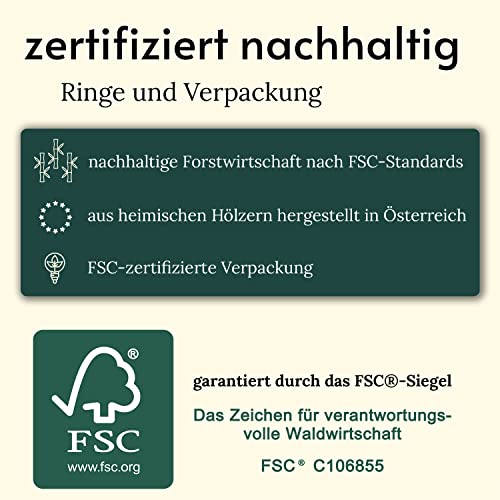 BewusstGrün | 12 nachhaltige Serviettenringe Holz - FSC®-Zertifiziert aus heimischen Wäldern - Made in Austria… - Image 4