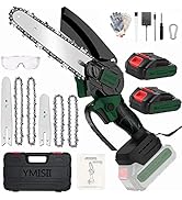 Tronçonneuse Électrique Sans Fil 12 Pouces - Moteur Brushless, Batterie 6.0Ah, 30cm Guide, 2 Chaînes, Pour Jardin - 8