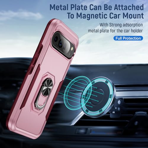 Coque Google Pixel 9 Pro XL double couche silicone robuste rose - 6
