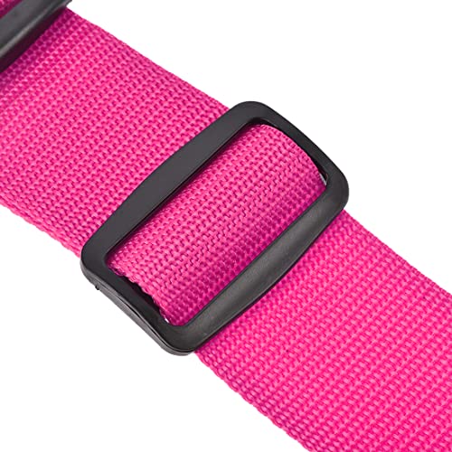 Image of uxcell Luggage Straps Suitcase Belts with Buckle Label, 2x78 2Mx5cm Adjustable PP Travel Bag Packing Accessories, Rose Red 4Pcs