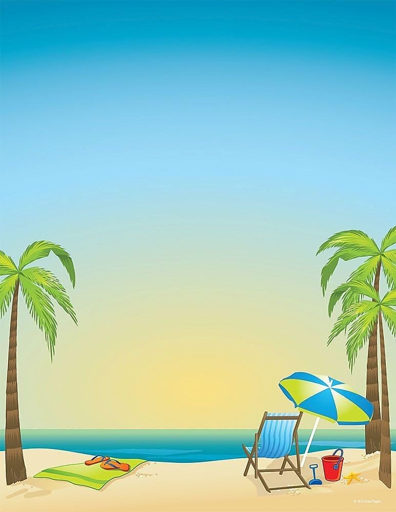 By The Beach Letterhead, 8.5 x 11 Inches, 80 Count (2013175)