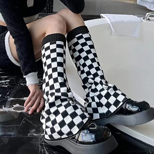 Image of WODECASA Girls Kawaii Leg Warmers Knitted Flared Leg Sleeves Goth Crochet Baggy Cuff Ankle Heap Socks