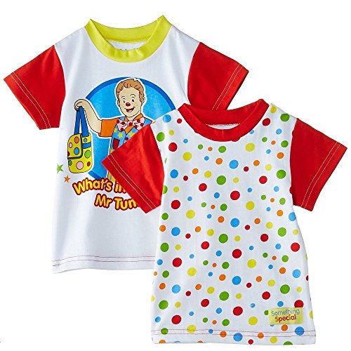 BBC Something Special Mr Tumble Children Kids Baby Spotty T-Shirt Come and Play with Mr. Tumble Cbeebies TV Show Night and Summer Clothes. (2 Pack T-Shirt)