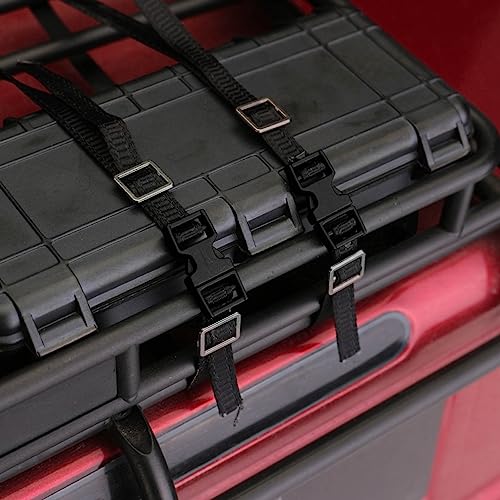 Image of RC Tie Down Straps, Sturdy Adjustable Design for 1 /10 Scale Vehicles, Straps Compatible with roof Rack for Outdoor Transport Racing Camping Events Enthusiasts