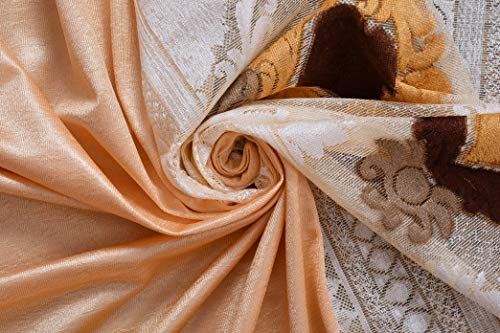 Image of LaVichitra Polyester Door Curtain with Designer Net (7ft, Beige) -1 Piece