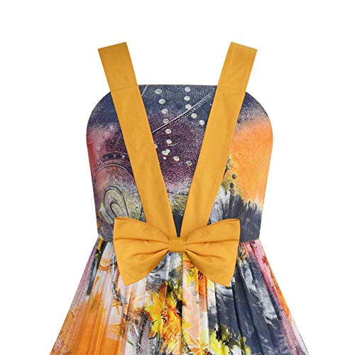 Sunny Fashion Girls Dress Tank Bow Tie Sundress Summer Beach Floral Size 6-123