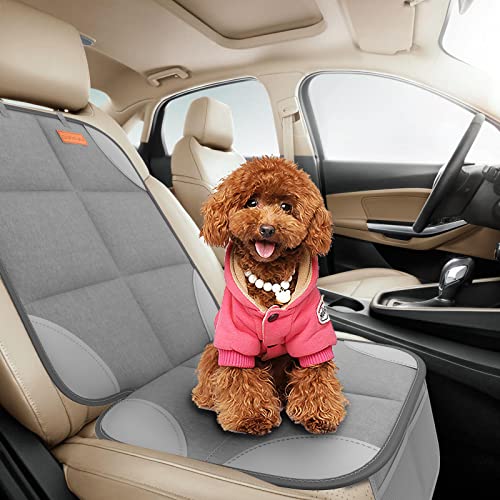 Image of SMART ELF 2 Pack Car Seat Protector-600D Fabric Waterproof (Light Grey) | Baby /Pets for Child Car Seat with Thicily Padded and Non-Slip Backing Mesh Pockets, Universal Size - Sedan SUV Truck