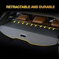 Vista 3 de Cubierta retráctil de seguridad para maletero de la marca Auxmart, Negro