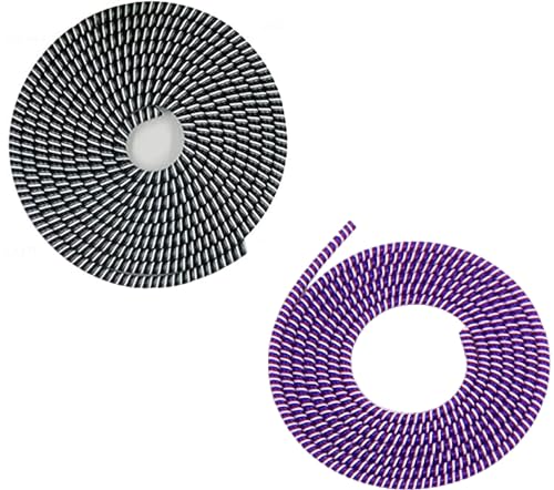 Image of Spiral Cable Protector, Data Cable Protective Sleeve, Headphone Saver, Charger Protective Cover, Wire Repair /Strain Relief Cable Wrap Tube for USB Data Cable Headphone Cable (Black+purpal)
