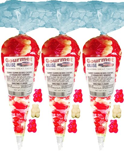 Red White Gummy Bears Wild Cherry Strawberry Banana 3 Pack miniatura 1