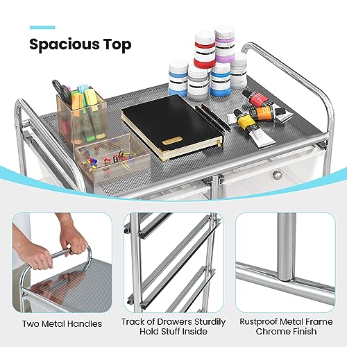image for Giantex 10 Drawers Rolling Cart, Classroom Organizers, Storage Cart wi