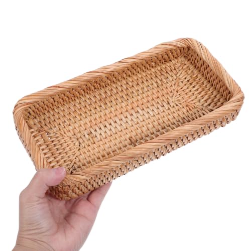 Bandeja de ratán para baño rectangular vintage PRETYZOOM ligera para tocador 5