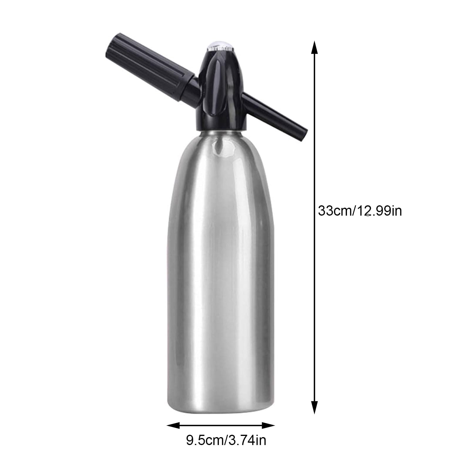 Sprudelwasserbereiter, DIY Kohlensäure-Soda-Maker für hausgemachte Getränke, 1 l Aluminium-Sprinkler für Säfte, Mojitos und Cocktails