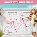 Glerc Petal Girls Bike, 14 Inch Kids Bike for Ages 3-5 Years Old, Princess Style Kids Bicycle with Training Wheels & Basket & Streamers, Pink