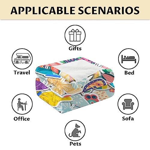 Butterfly Blanket Gifts - 60"x80" Cute Throw for Women, Girls - Colorful Soft Fuzzy Blankets for Bed, Couch & Living Room