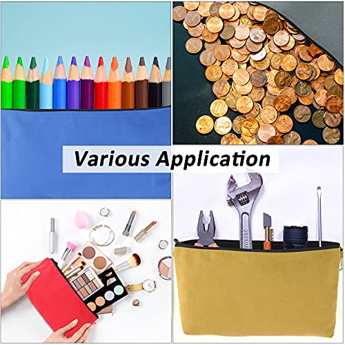 6 Pieces Canvas Tool Pouch Zipper Bag And 6 Identifier Id Keychain Tag Utility Canvas Zipper Tool Small Tool Pouch Set With Zipper Metal Buckle Multi-Purpose Storage Organizer, 6 Colors #TOP25