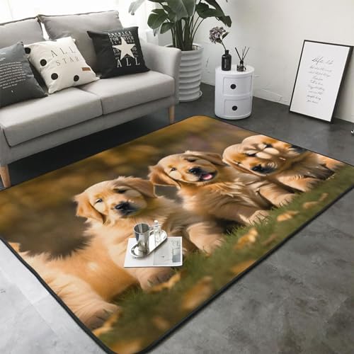 Tapis de luxe Golden Retriever imprimé de qualité supérieure pour sol