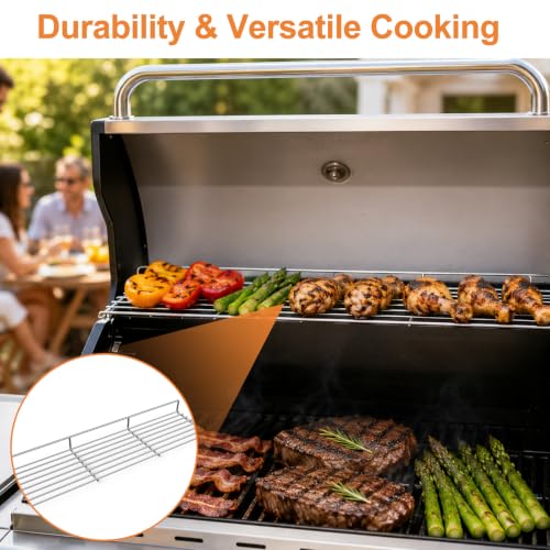 Image of GR001 Grill Warming Rack Replacement for Captiva Designs 4-Burner Gas Grill | Stainless steel, rust-proof. Expands upper cooking space for buns, veggies & meat. Tool-free drop-in.Hold Warm, Not Overcook.