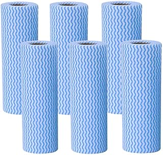 JINYUDOME J Cloth RollCleaning Cloth RollSoft and Quick-Drying can Be Used Repeatedly6 Blue Cloth Rolls,150 Sheets,Blue.