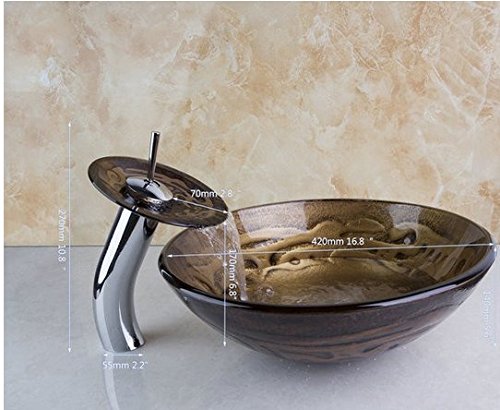 Lavabo en verre trempé facile à nettoyer avec son robinet cascade