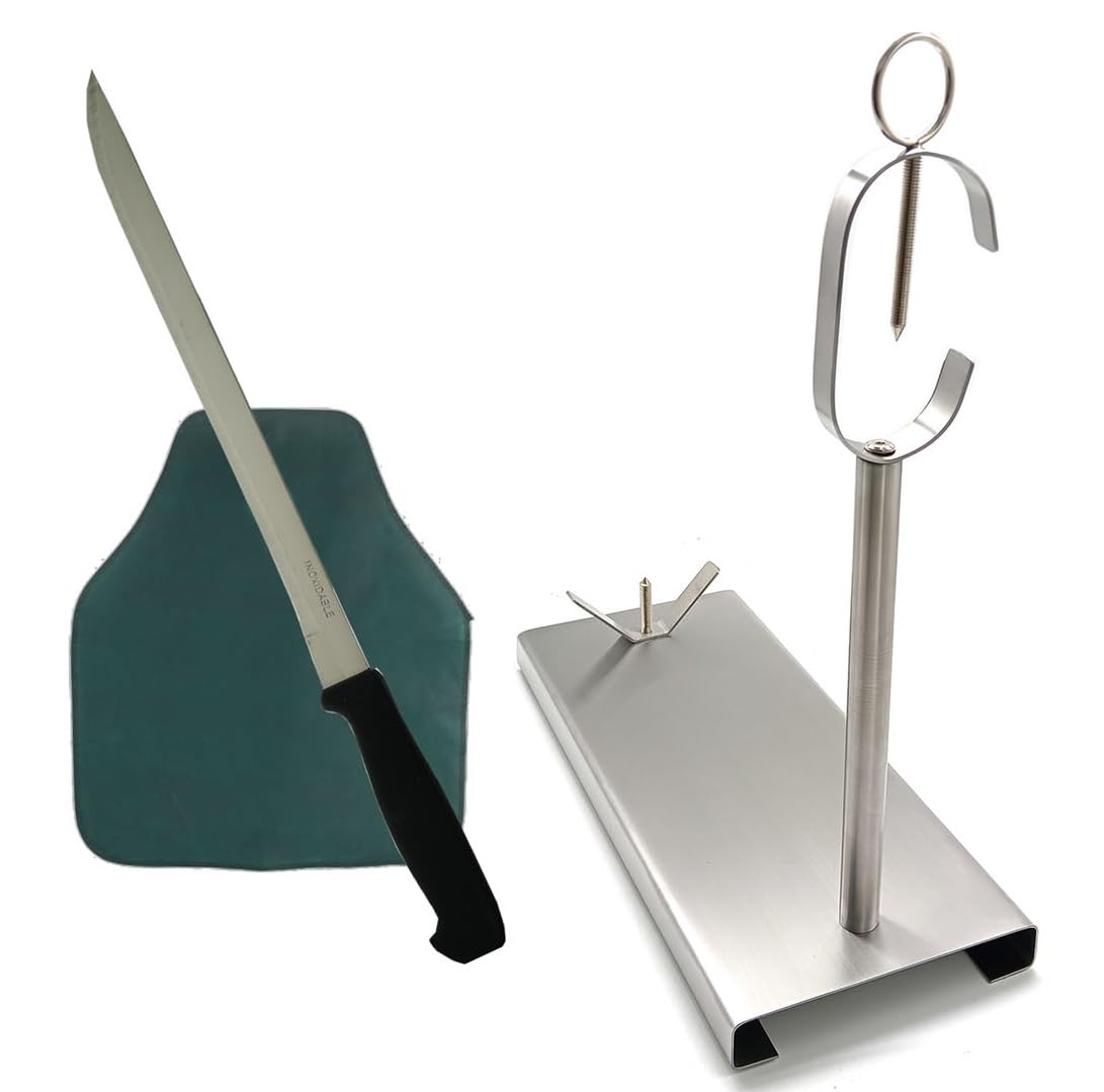 CUPERINOX Professional Stainless Ham Stand with Non-Slip Base for Hams and Palettes, Includes Knife | Elite Collection Ham Holders