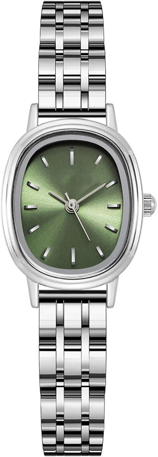 GOODLIYA Retro Ladies Wristwatch Women's Oval Bracelet Quartz Watch Dainty for Womens Mesh Bracelet Waterproof Watch