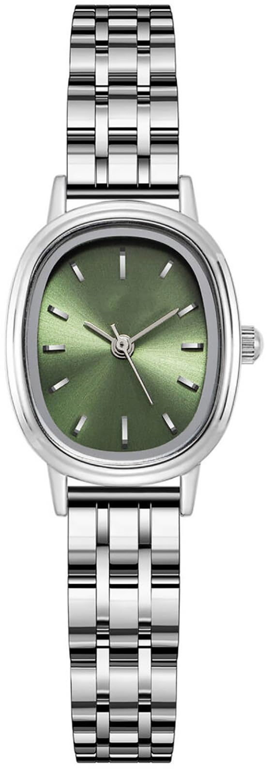 Orologio da polso da donna, ovale, minimalista, al quarzo, con quadrante piccolo, in acciaio inox, sottile, stile casual