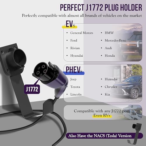 Image of ENERLITES J1772 EV Charger Holder Wall Mount, Heavy-Duty Steel