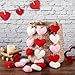 Briwooody 24 Pcs Valentine's Day Heart Ornaments Knitted Crochet Heart Tree Ornament 2.56 Inch Handmade Red Pink White Valentine Bowl Vase Filler Valentine Gift for Home Christmas Tree Wreath Decor