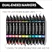 Prismacolor Premier Dual-Ended Art Markers Chisel Tip and Fine Tip Hyper Bright Colors Adult Coloring 12 Count