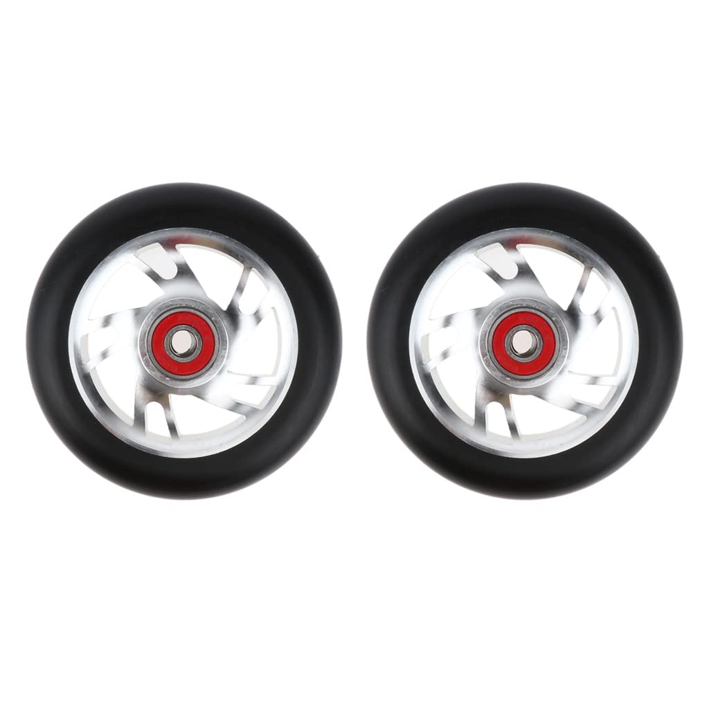 Ruote Monopattino Elettrico 2pcs Sostituzione 100mm Push/Kick/Stunt Scooter Ruote con Cuscinetti e boccole Scooter Scooter Professionale Scooter Sostituzione Ruote Monopattino Freestyle