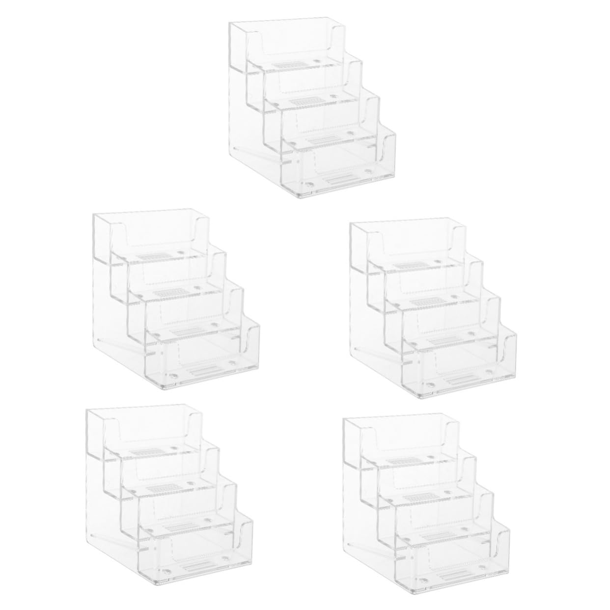 NUOBESTY 5stücke Business Card Holder Transparent Lagige Kartenbox Für Schreibtisch Organizer Für Visitenkarten Eleganter Kartenständer Multifunktionale Aufbewahrungslösung Für Büro