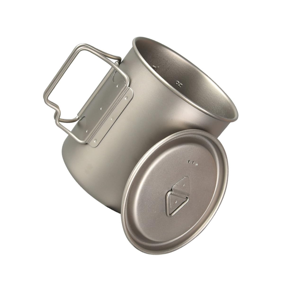 VANZACK Faltbarer Titanium Trinkbecher mit Klappbarem Griff Leichter Outdoor Camping Becher für Wandern Vielseitiger Wasserbecher und Kaffeetasse für Reisen und Festivals