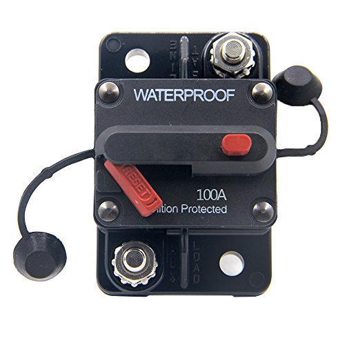 RKURCK 12V-48V DC 100 Amps Waterproof Circuit Breaker with Manual Reset for Marine Trolling Motors Boat ATV 100A RKURCK 12V-48V DC 100 Amps Waterproof Circuit Breaker with Manual Reset for Marine Trolling Motors Boat ATV 100A