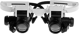 KALLORY 1pc Led Magnifying Glass Handsfree Reading Led Headlamp Magnifying Glass with Light Hands Free Headphone Headband Adjustable Headband Reading Magnifier Metal Work Headset Sun Visor