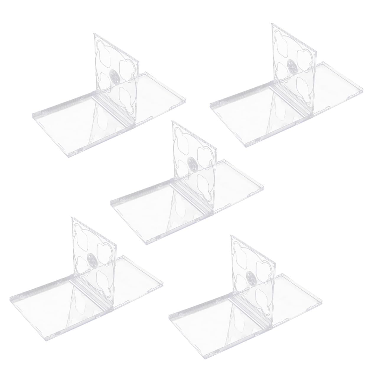 KOCKSHION 5pcs Transparent Dual CD Jewel Case with Clear Tray Standard CD Storage Holder for DVDs for Safe Transport and Artwork