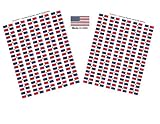 100 Dominican Republic Flag Stickers, 1.5x1 Inch, Made in USA, Self Adhesive Sheets