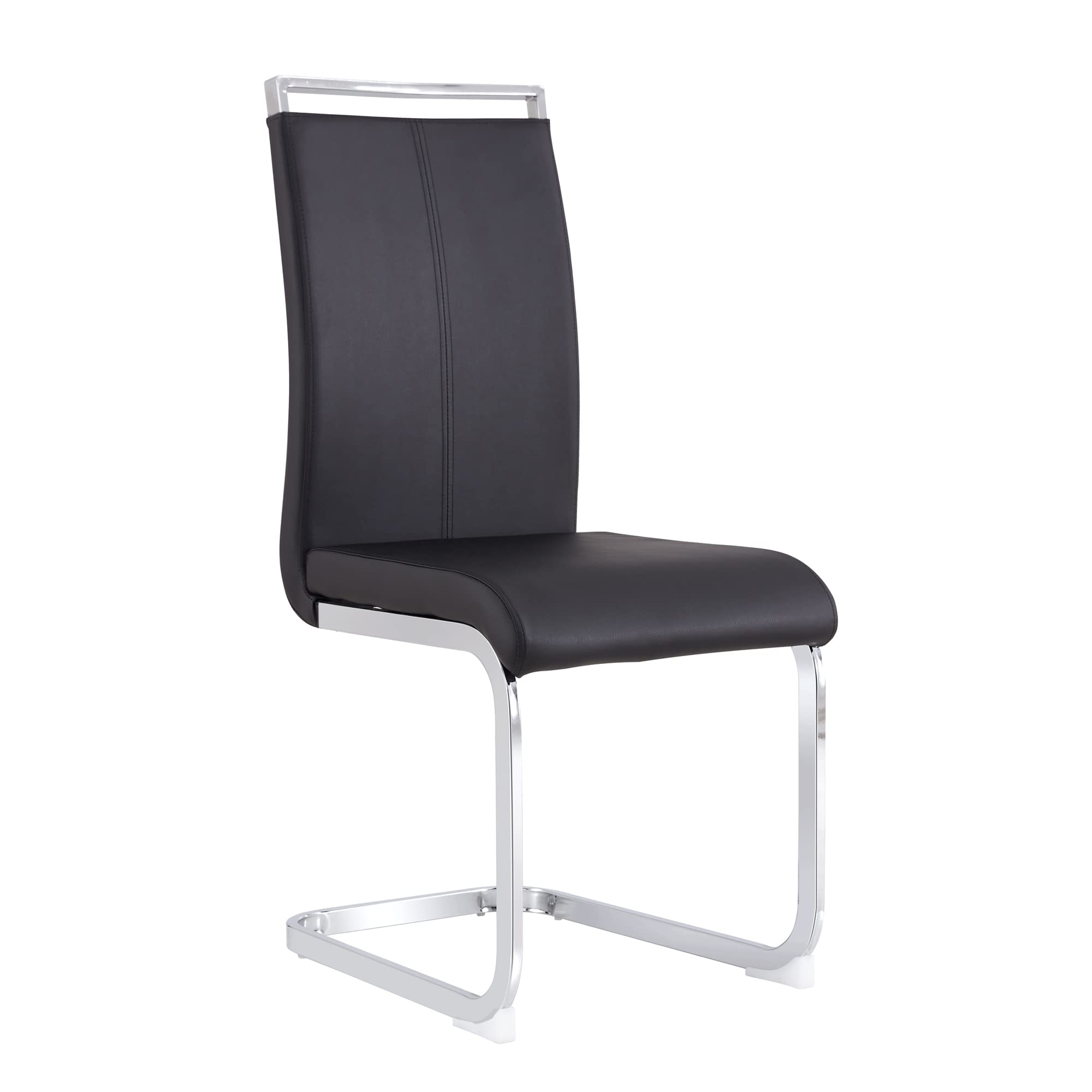 RanRan Balanceador con estructura de metal cromado, soporta hasta 120 kg, acolchado suave con funda de piel sintética (juego, 4 unidades), color negro