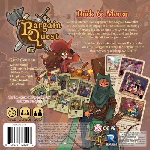 Renegade Game Studios Bargain Quest: Brick & Mortar Expansion juego de mesa de estrategia para 2 a 6 jugadores en inglés, edición 2023 miniatura 2
