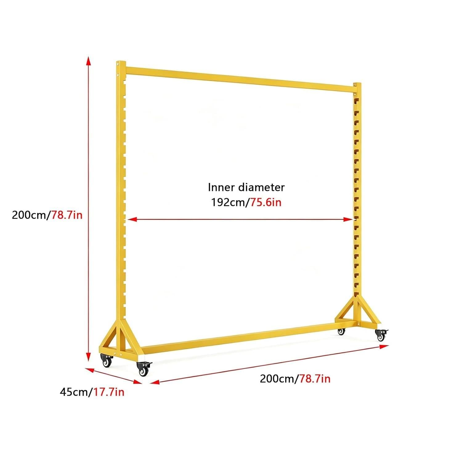 Estante móvil para Almacenamiento de Vinilo, exhibidor de muestras con Ruedas 200cm-10rods | para papel tapiz, película para ventanas, soporte organizador de acero resistente,adecuado para tiendas y talleres