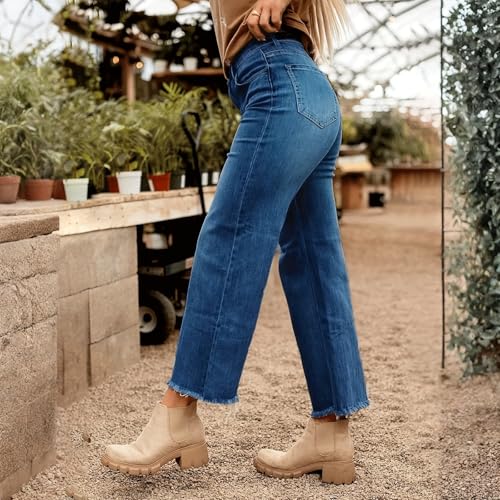 Wide Leg Jeans for Women High Waisted Stretchy Baggy Jeans Casual Loose Boyfriends Trousers Denim Cropped Pants4